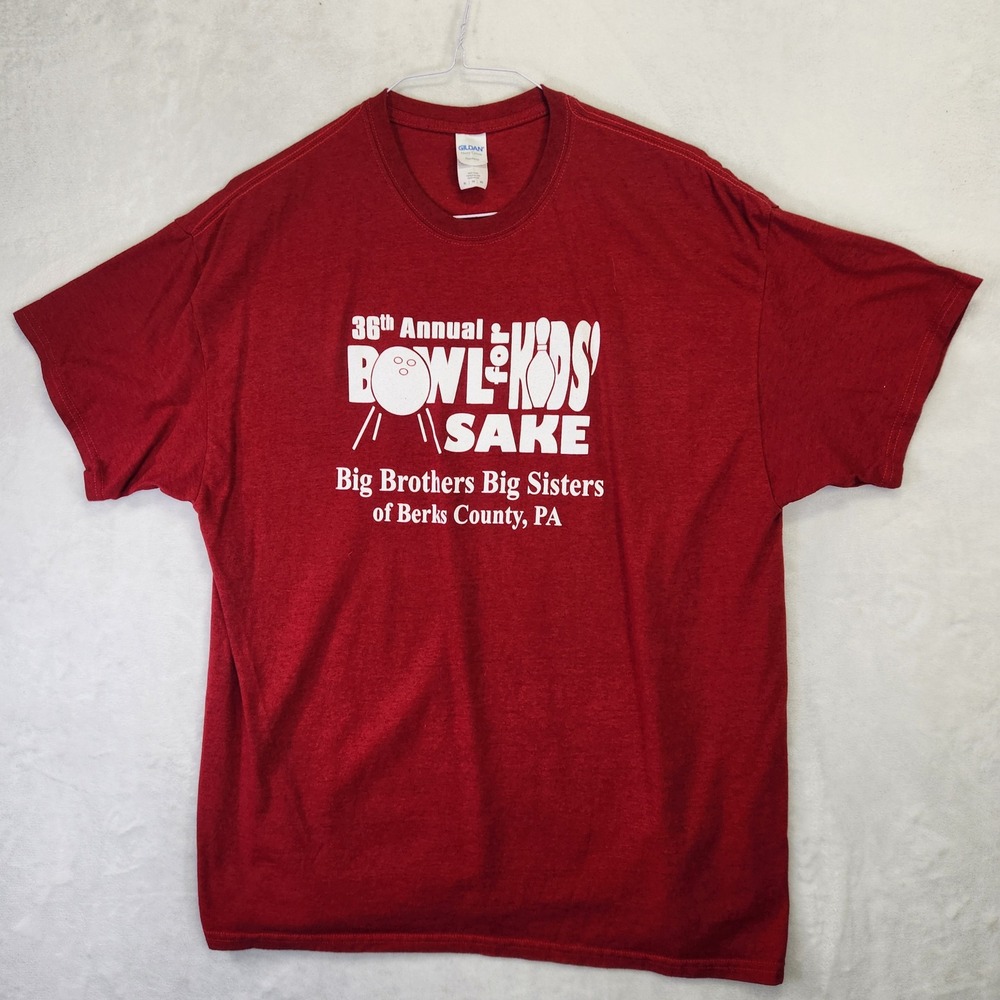 Gildan‎ Mens Bowl for Kids Sake Big Brothers Big Sisters Red Graphic T-Shirt XL